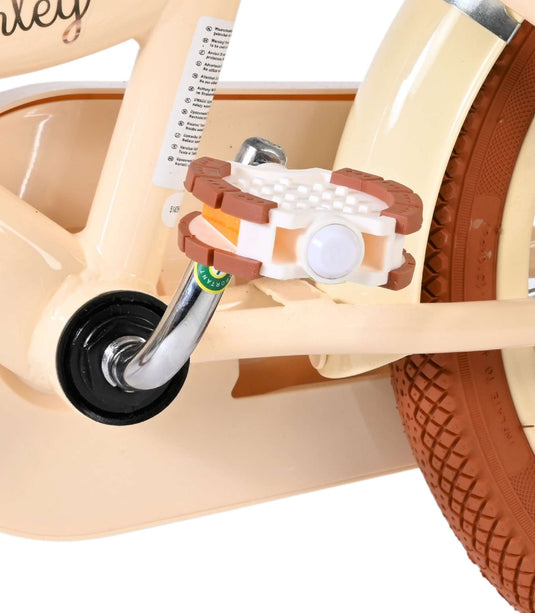 Volare ashley kinderfiets - meisjes - 14 inch - creme - twee handremmen