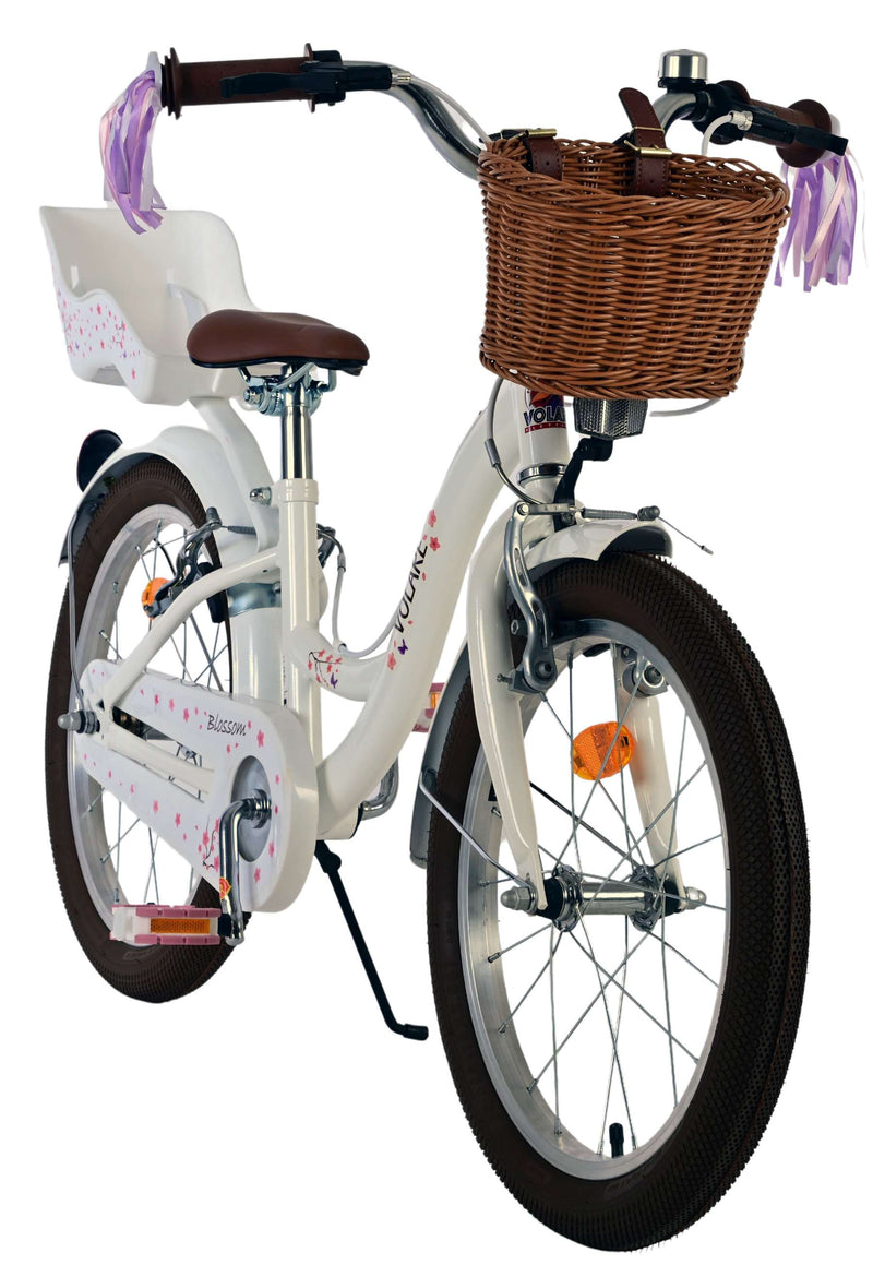Load image into Gallery viewer, Volare blossom kinderfiets - meisjes - 18 inch - wit - twee handremmen
