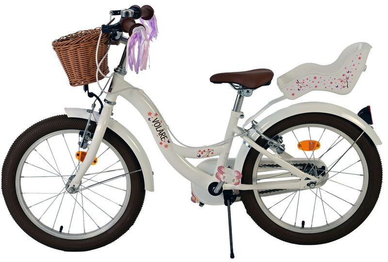 Load image into Gallery viewer, Volare blossom kinderfiets - meisjes - 18 inch - wit - twee handremmen
