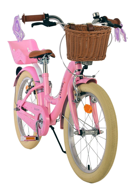 Volare blossom kinderfiets - meisjes - 18 inch - roze - twee handremmen