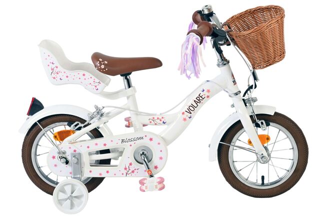 Load image into Gallery viewer, Volare blossom kinderfiets - meisjes - 12 inch - wit - twee handremmen

