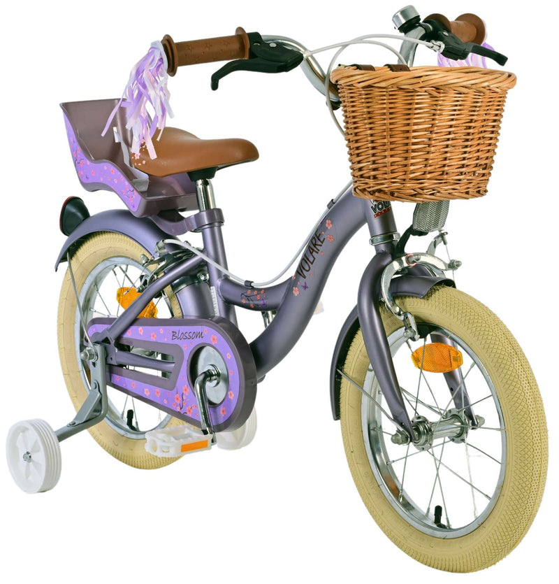 Load image into Gallery viewer, Volare blossom kinderfiets - meisjes - 14 inch - paars - twee handremmen
