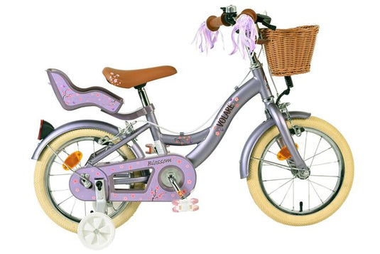 Volare blossom kinderfiets - meisjes - 14 inch - paars - twee handremmen