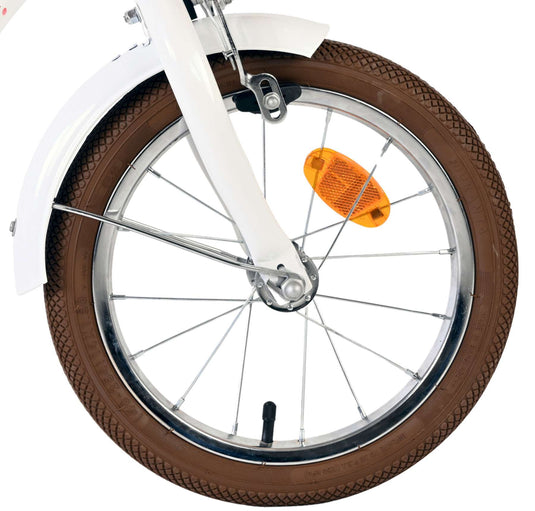 Volare blossom kinderfiets - meisjes - 14 inch - wit - twee handremmen