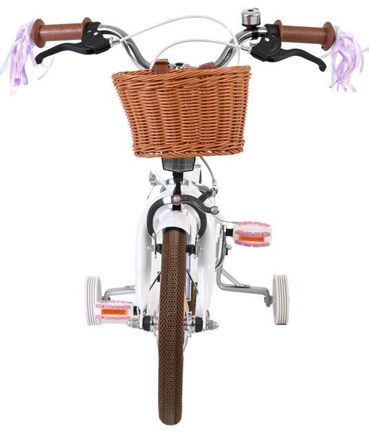 Volare blossom kinderfiets - meisjes - 14 inch - wit - twee handremmen