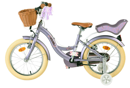 Volare blossom kinderfiets - meisjes - 16 inch - paars - twee handremmen