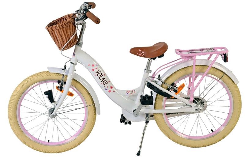 Load image into Gallery viewer, Volare blossom kinderfiets - meisjes - 20 inch - wit - twee handremmen

