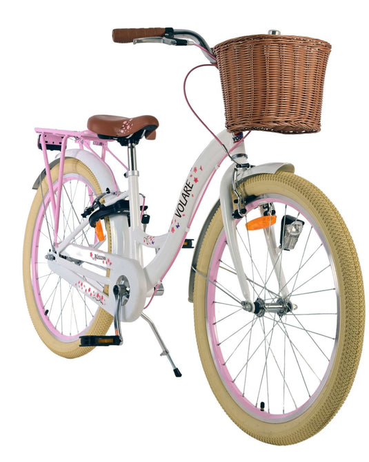 Volare blossom kinderfiets - meisjes - 24 inch - wit - twee handremmen