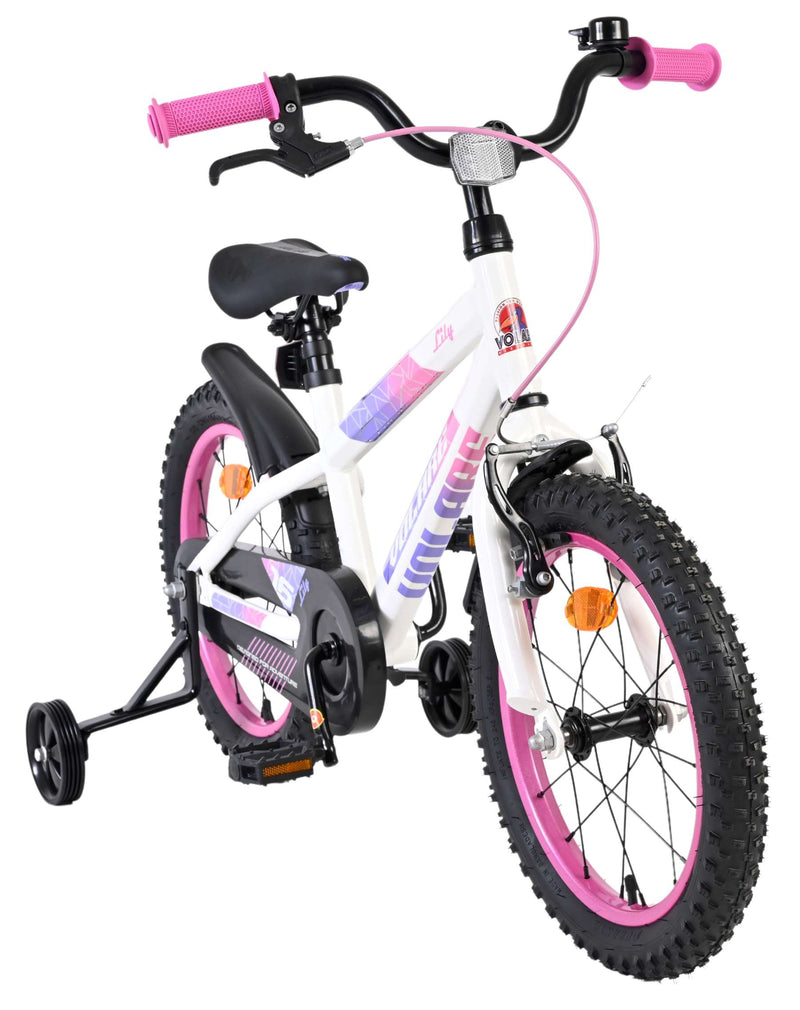 Chargez l'image dans la visionneuse de la galerie, Volare lily kinderfiets - meisjes - 16 inch - wit roze paars
