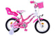 Volare Lovely Kinderfiets Meisjes 14 inch Roze Wit Twee Handremmen