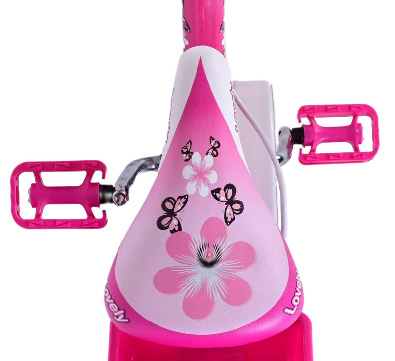 Load image into Gallery viewer, Volare Lovely Kinderfiets Meisjes 14 inch Roze Wit Twee Handremmen
