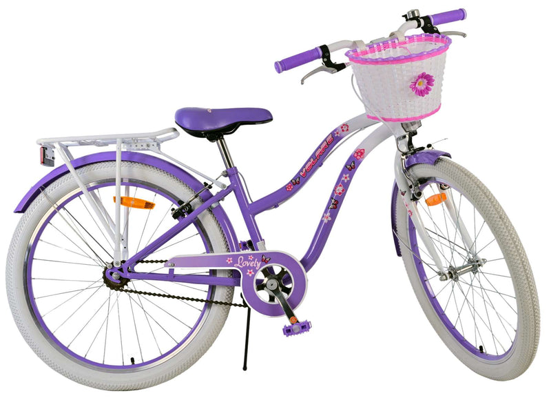 Load image into Gallery viewer, Volare lovely kinderfiets - meisjes - 24 inch - paars - twee handremmen
