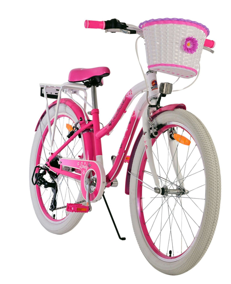 Afbeelding laden in galerijviewer, Volare lovely kinderfiets - meisjes - 24 inch - roze - 7 versnellingen
