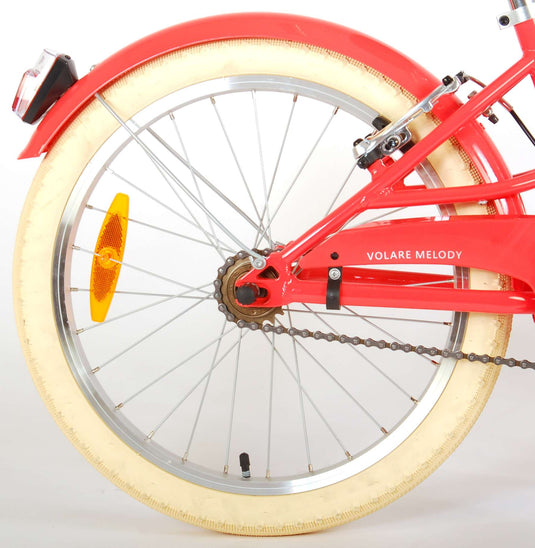 Volare Melody Kinderfiets Meisjes 20 inch Koraal Rood Twee Handremmen Prime Collection