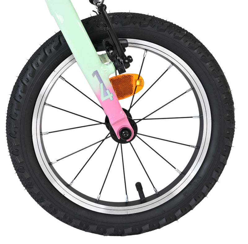 Afbeelding laden in galerijviewer, Volare milano kinderfiets - meisjes - 14 inch - mintgroen - twee handremmen
