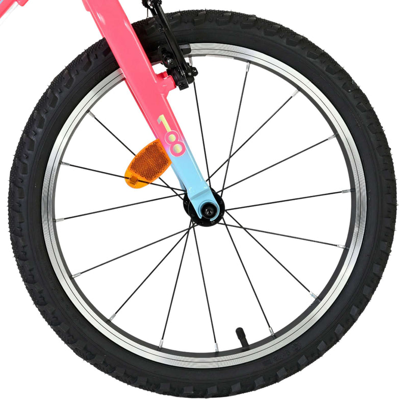 Cargue la imagen en el visor de la galería, Volare milano kinderfiets - meisjes - 18 inch - roze - 6 speed - twee handremmen
