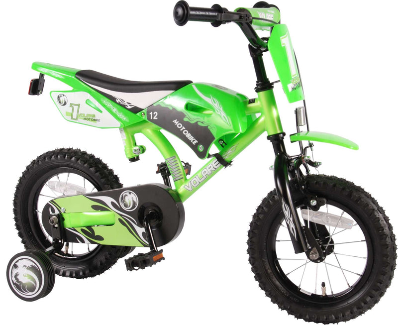 Load image into Gallery viewer, Volare Motorbike Kinderfiets - Jongens - 12 inch - Groen - 95% afgemonteerd
