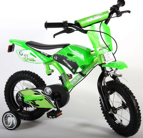 Volare Motorbike Kinderfiets - Jongens - 12 inch - Groen - Twee handremmen