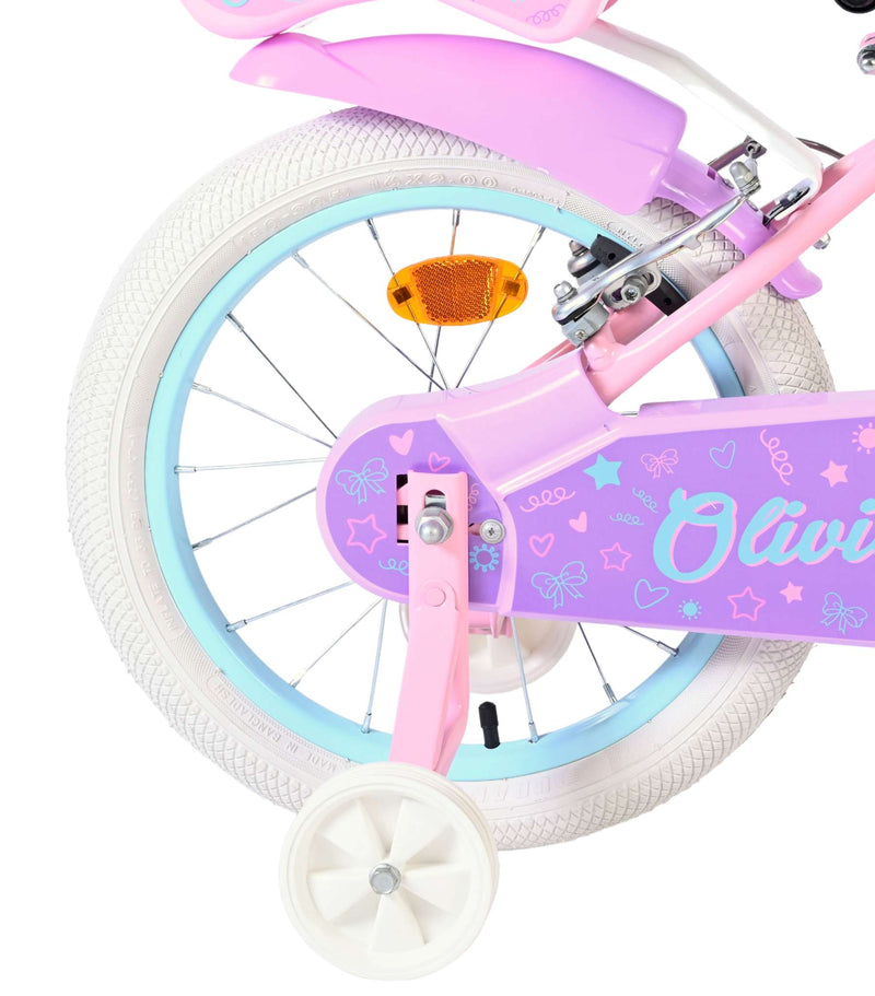 ギャラリービューアに画像をロードする, Volare olivia kinderfiets - meisjes - 16 inch - roze - twee handremmen
