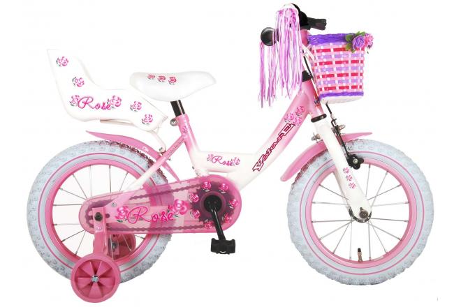 Load image into Gallery viewer, Volare Rose Kinderfiets Meisjes 14 inch Roze Wit 95% afgemonteerd
