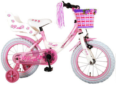 Volare Rose Kinderfiets Meisjes 14 inch Roze Wit 95% afgemonteerd