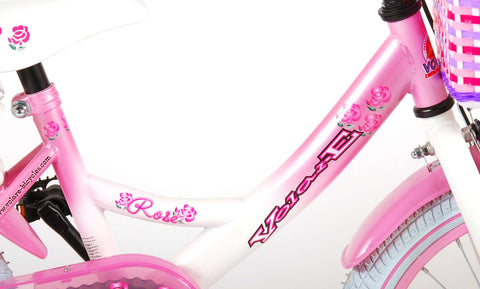 Volare Rose Kinderfiets - Meisjes - 16 inch - Roze Wit - 95% afgemonteerd