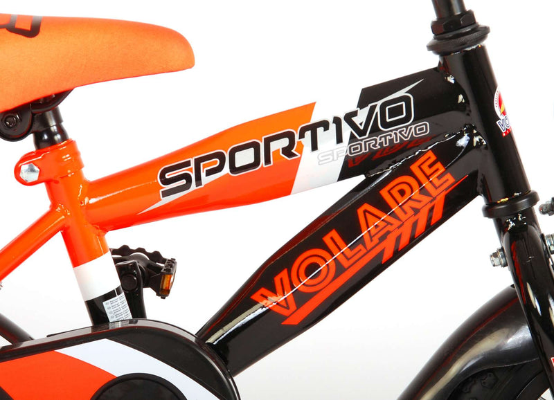 Load image into Gallery viewer, Volare Sportivo Kinderfiets Jongens 12 inch Neon Oranje Zwart 95% afgemonteerd
