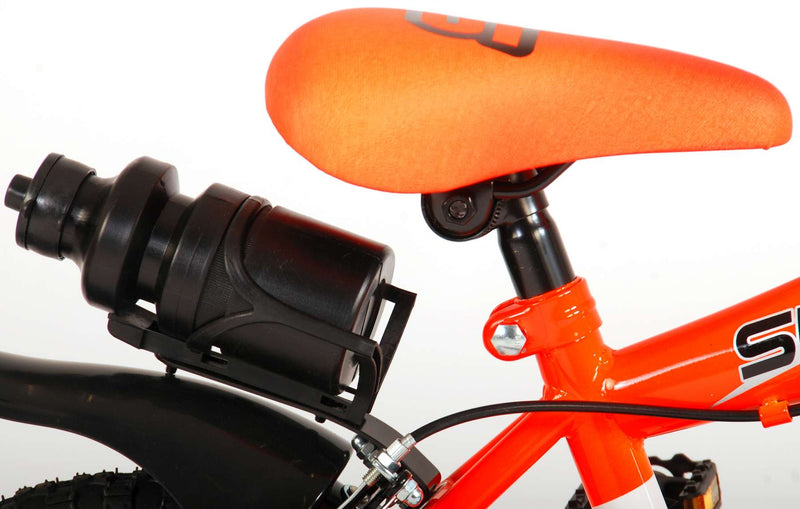 Load image into Gallery viewer, Volare Sportivo Kinderfiets - Jongens - 12 inch - Neon Oranje Zwart - Twee Handremmen - 95% afgemonteerd

