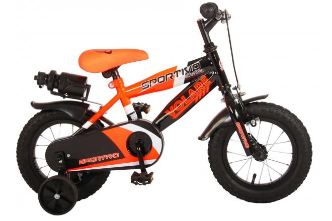 Load image into Gallery viewer, Volare Sportivo Kinderfiets Jongens 12 inch Neon Oranje Zwart 95% afgemonteerd
