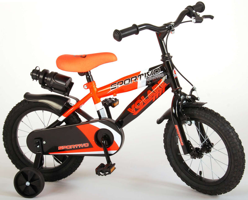 Load image into Gallery viewer, Volare Sportivo Kinderfiets Jongens 14 inch Neon Oranje Zwart 95% afgemonteerd
