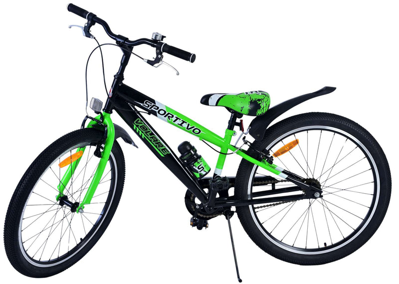 Load image into Gallery viewer, Volare sportivo kinderfiets - jongens - 24 inch - zwart groen - twee handremmen
