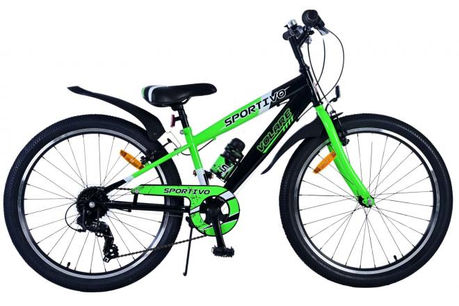 Load image into Gallery viewer, Volare sportivo kinderfiets - jongens - 24 inch - 7 speed - zwart groen
