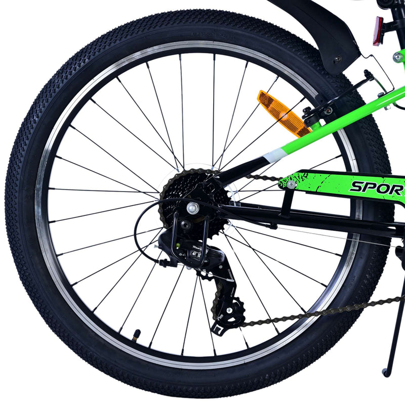 Load image into Gallery viewer, Volare sportivo kinderfiets - jongens - 24 inch - 7 speed - zwart groen
