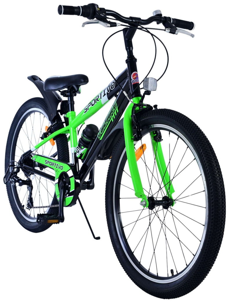Load image into Gallery viewer, Volare sportivo kinderfiets - jongens - 24 inch - 7 speed - zwart groen
