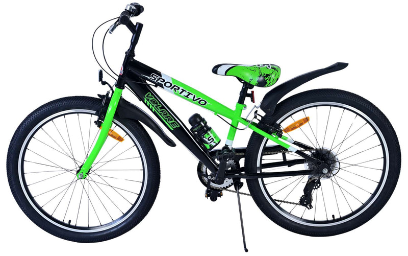 Load image into Gallery viewer, Volare sportivo kinderfiets - jongens - 24 inch - 7 speed - zwart groen
