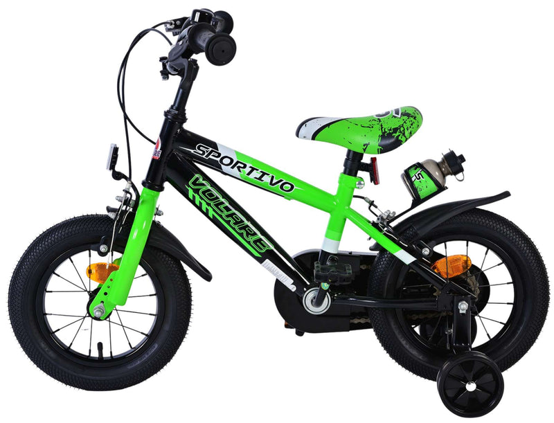 Load image into Gallery viewer, Volare sportivo kinderfiets - jongens - 12 inch - groen zwart - twee handremmen
