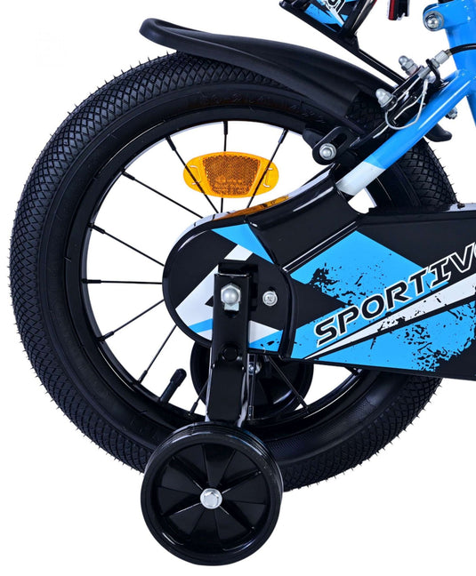 Volare sportivo kinderfiets - jongens - 14 inch - blauw zwart - twee handremmen