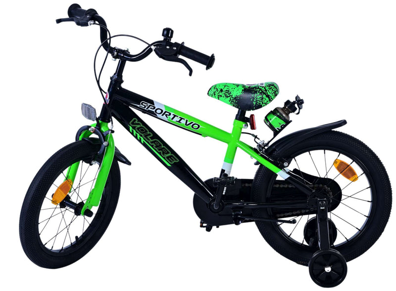 Load image into Gallery viewer, Volare sportivo kinderfiets - jongens - 16 inch - groen zwart - twee handremmen
