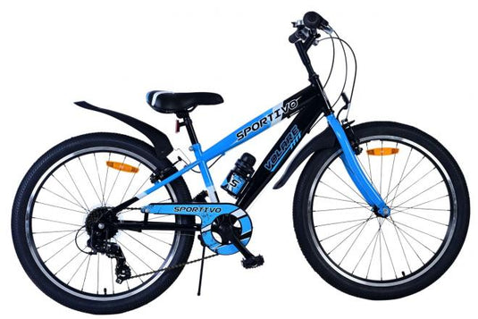 Volare sportivo kinderfiets - jongens - 24 inch - 7 speed - zwart blauw