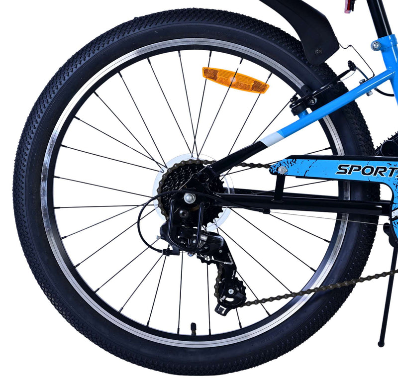 Load image into Gallery viewer, Volare sportivo kinderfiets - jongens - 24 inch - 7 speed - zwart blauw
