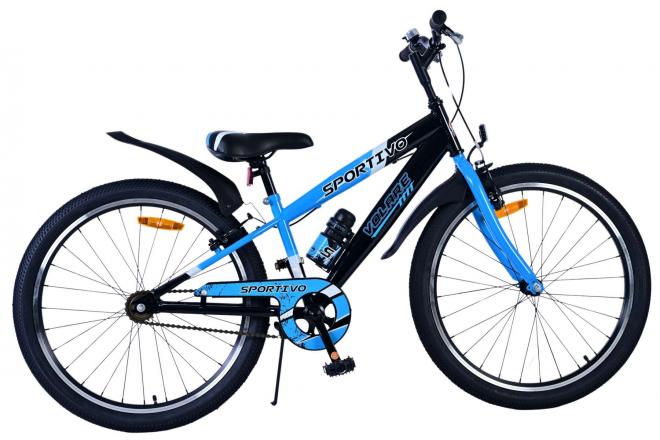 Load image into Gallery viewer, Volare sportivo kinderfiets - jongens - 24 inch - zwart blauw - twee handremmen

