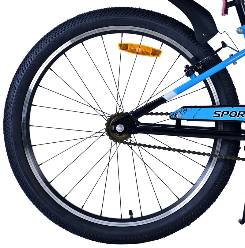 Load image into Gallery viewer, Volare sportivo kinderfiets - jongens - 24 inch - zwart blauw - twee handremmen
