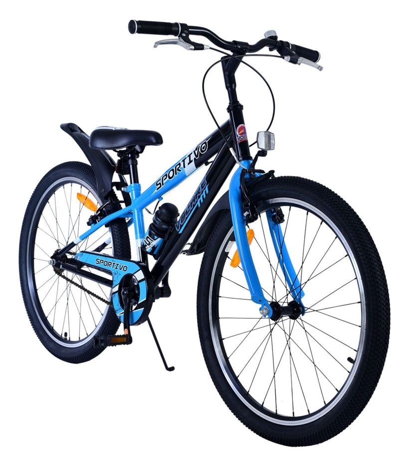 Load image into Gallery viewer, Volare sportivo kinderfiets - jongens - 24 inch - zwart blauw - twee handremmen
