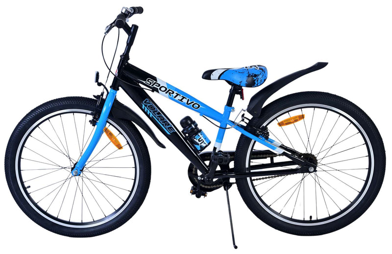 Load image into Gallery viewer, Volare sportivo kinderfiets - jongens - 24 inch - zwart blauw - twee handremmen
