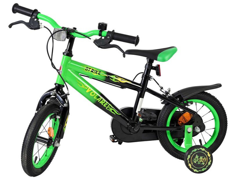 Afbeelding laden in galerijviewer, Volare strike kinderfiets - jongens - 12 inch - zwart groen - twee handremmen
