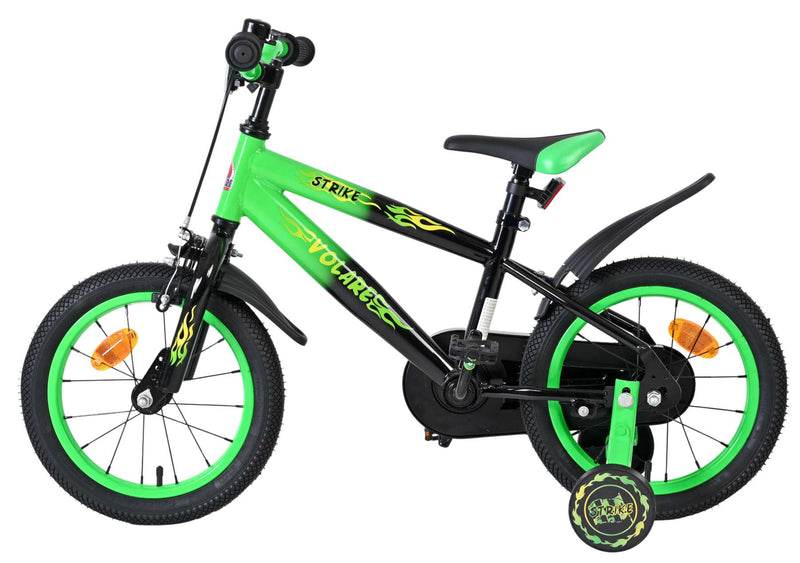ギャラリービューアに画像をロードする, Volare strike kinderfiets - jongens - 14 inch - zwart groen
