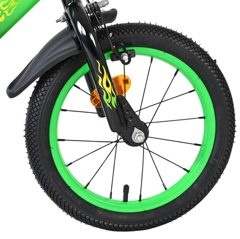Afbeelding laden in galerijviewer, Volare strike kinderfiets - jongens - 14 inch - zwart groen - twee handremmen
