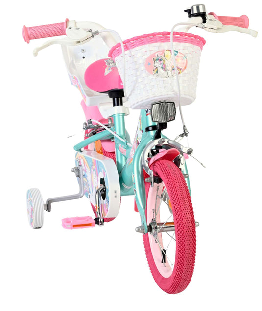 Volare unicorn kinderfiets - meisjes - 12 inch - groen - twee handremmen