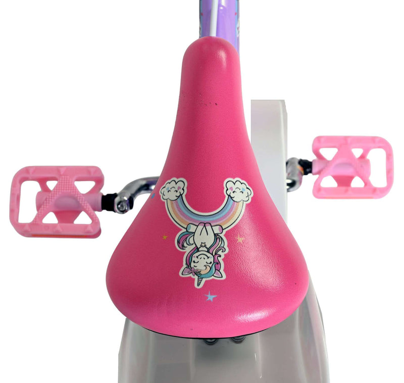 Load image into Gallery viewer, Volare unicorn kinderfiets - meisjes - 12 inch - paars - twee handremmen
