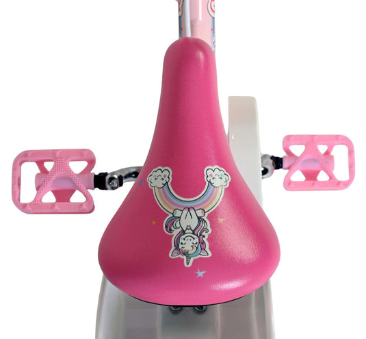 Volare unicorn kinderfiets - meisjes - 12 inch - roze - twee handremmen